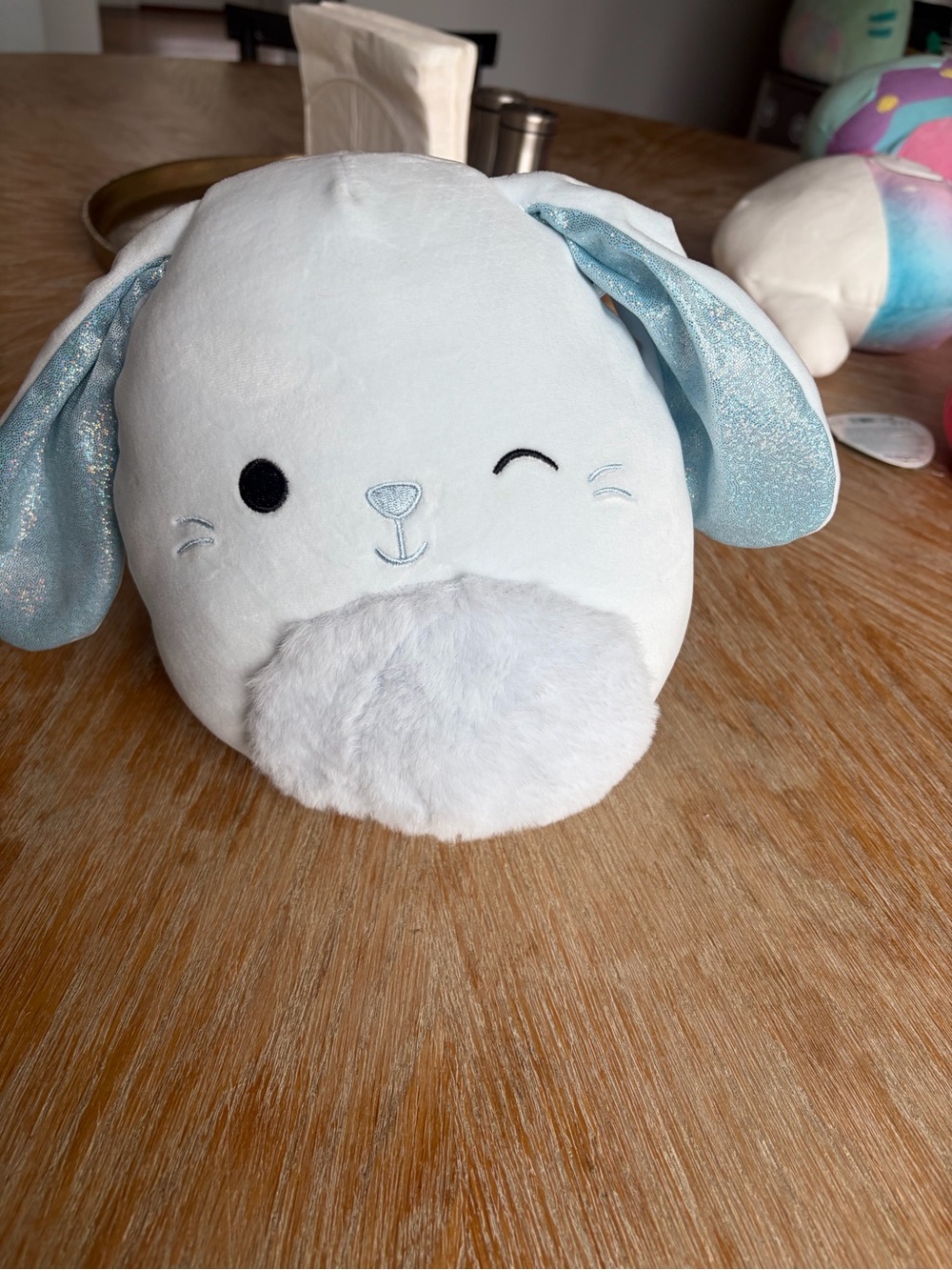 Squishmallows Blue Winking Bunny Plush with Shimmery Ear Lining